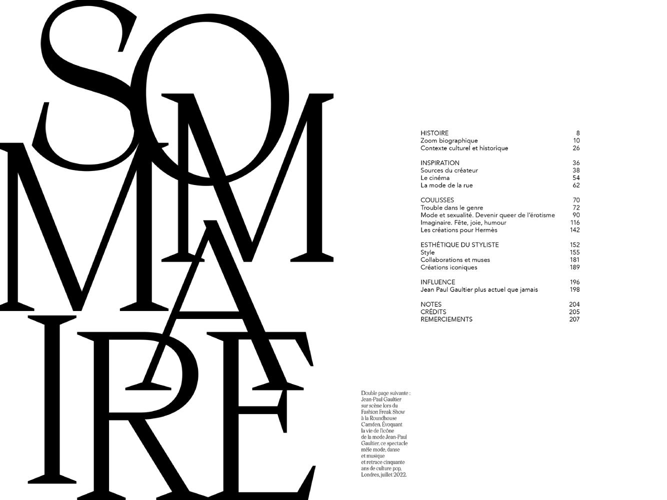 Sommaire de Jean-Paul Gaultier