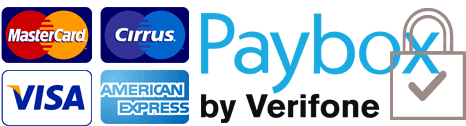 Moyens de paiement : Visa, Mastercard, Cirrus, American express, Paybox by Verifone